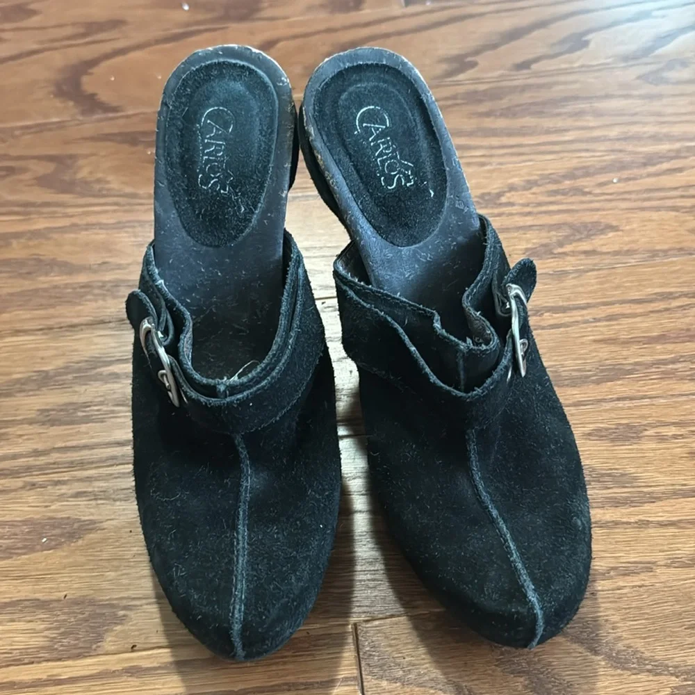 Carlos Santana black suede heels - Picture 2 of 4